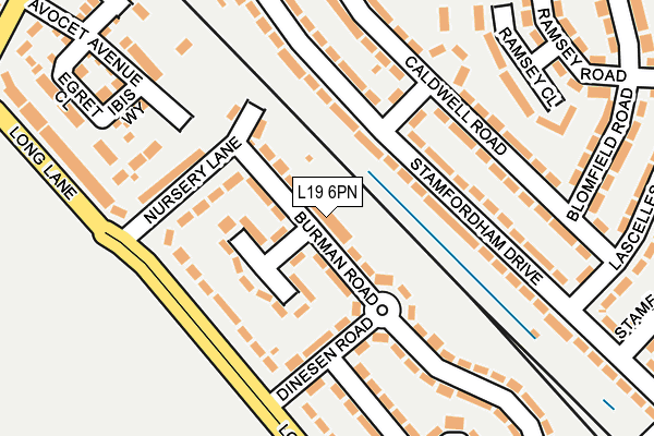 L19 6PN map - OS OpenMap – Local (Ordnance Survey)