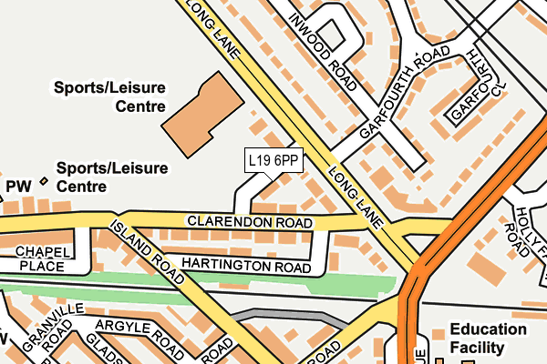 L19 6PP map - OS OpenMap – Local (Ordnance Survey)