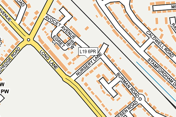 L19 6PR map - OS OpenMap – Local (Ordnance Survey)