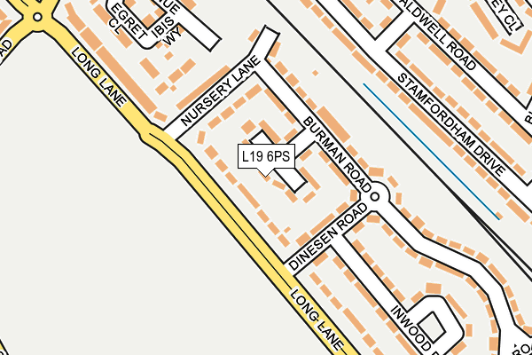 L19 6PS map - OS OpenMap – Local (Ordnance Survey)