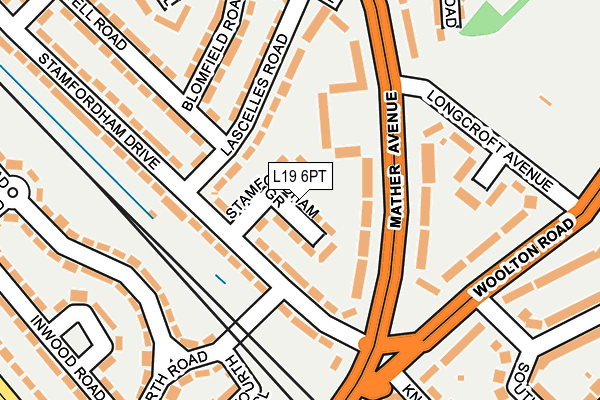 L19 6PT map - OS OpenMap – Local (Ordnance Survey)