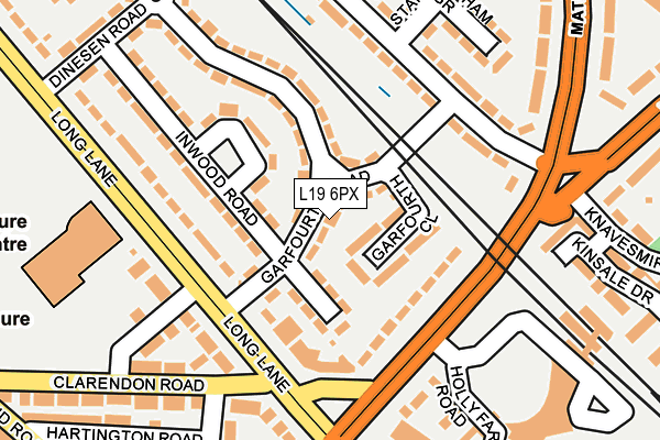 L19 6PX map - OS OpenMap – Local (Ordnance Survey)