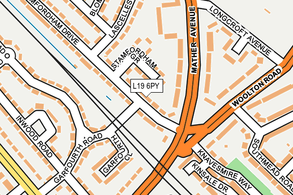 L19 6PY map - OS OpenMap – Local (Ordnance Survey)