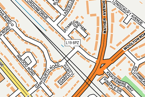 L19 6PZ map - OS OpenMap – Local (Ordnance Survey)