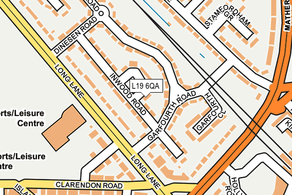 L19 6QA map - OS OpenMap – Local (Ordnance Survey)