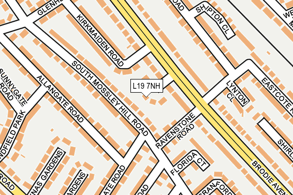 L19 7NH map - OS OpenMap – Local (Ordnance Survey)