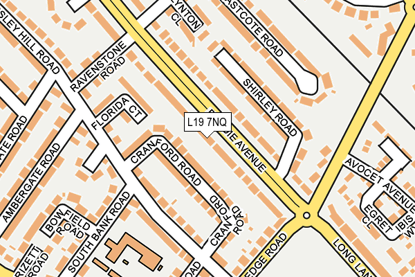 L19 7NQ map - OS OpenMap – Local (Ordnance Survey)