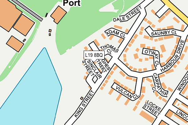 L19 8BQ map - OS OpenMap – Local (Ordnance Survey)