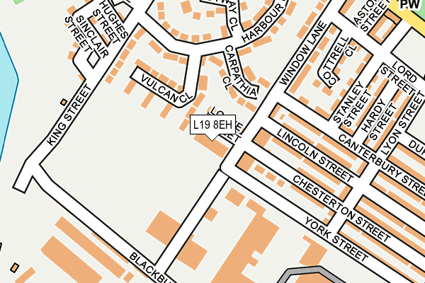 L19 8EH map - OS OpenMap – Local (Ordnance Survey)
