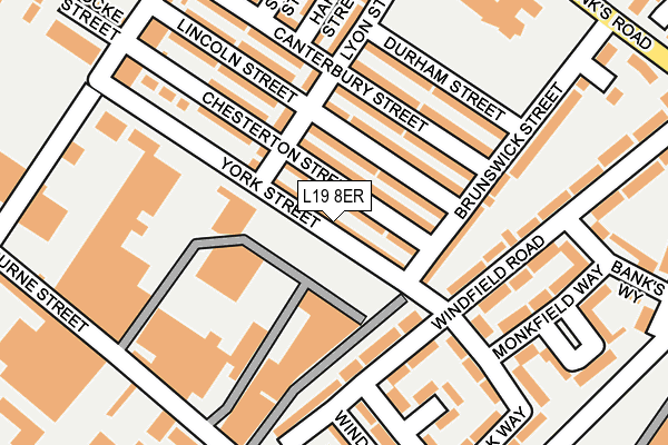 L19 8ER map - OS OpenMap – Local (Ordnance Survey)