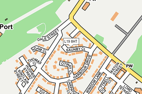 L19 8HT map - OS OpenMap – Local (Ordnance Survey)