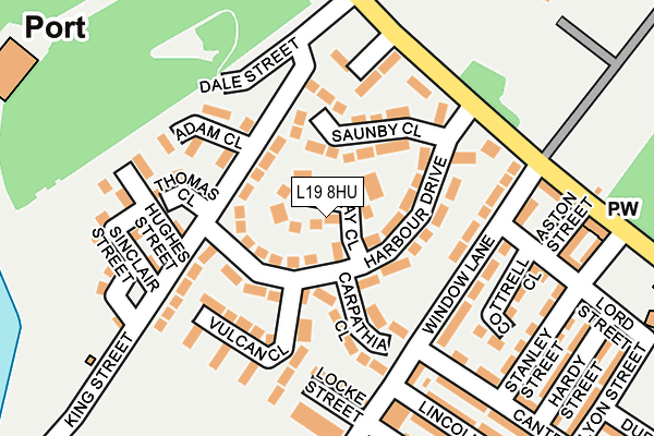 L19 8HU map - OS OpenMap – Local (Ordnance Survey)