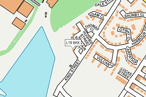 L19 8HX map - OS OpenMap – Local (Ordnance Survey)