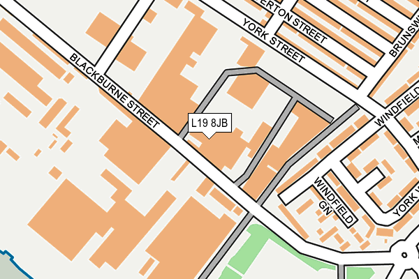 L19 8JB map - OS OpenMap – Local (Ordnance Survey)