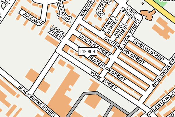 L19 8LB map - OS OpenMap – Local (Ordnance Survey)
