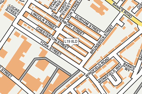 L19 8LD map - OS OpenMap – Local (Ordnance Survey)