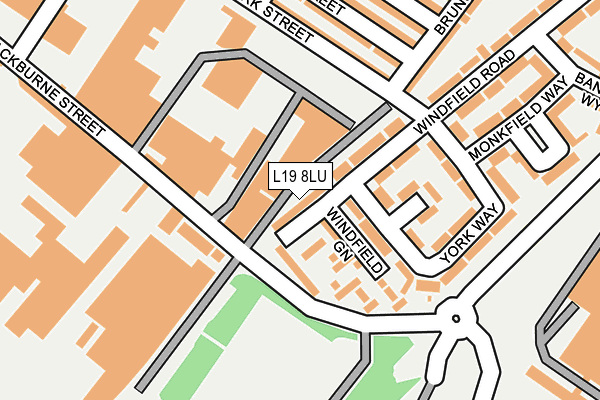 L19 8LU map - OS OpenMap – Local (Ordnance Survey)