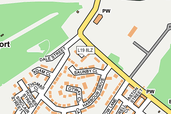 L19 8LZ map - OS OpenMap – Local (Ordnance Survey)