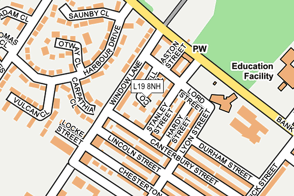 L19 8NH map - OS OpenMap – Local (Ordnance Survey)