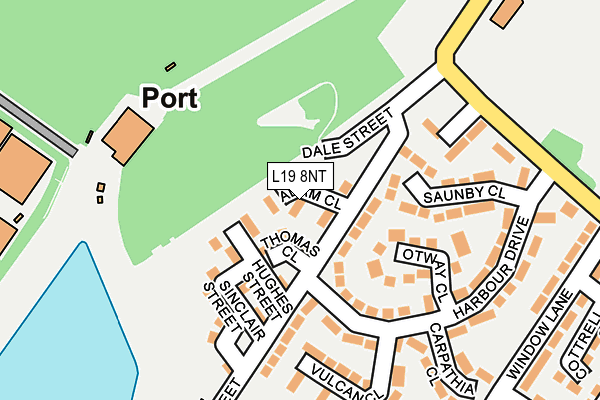 L19 8NT map - OS OpenMap – Local (Ordnance Survey)