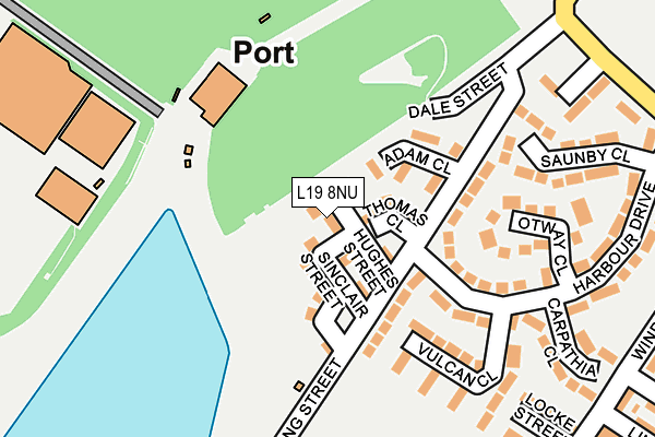 L19 8NU map - OS OpenMap – Local (Ordnance Survey)