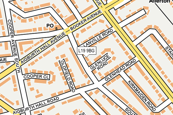 L19 9BG map - OS OpenMap – Local (Ordnance Survey)