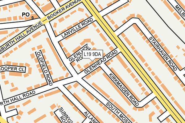 L19 9DA map - OS OpenMap – Local (Ordnance Survey)