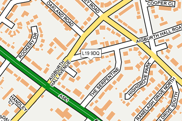 L19 9DQ map - OS OpenMap – Local (Ordnance Survey)