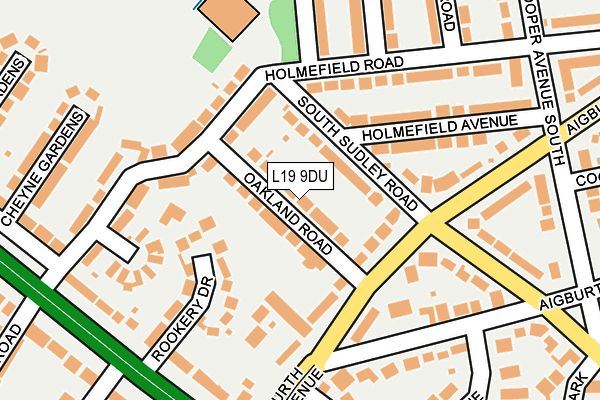 L19 9DU map - OS OpenMap – Local (Ordnance Survey)