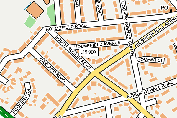 L19 9DX map - OS OpenMap – Local (Ordnance Survey)