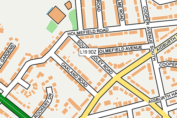 L19 9DZ map - OS OpenMap – Local (Ordnance Survey)