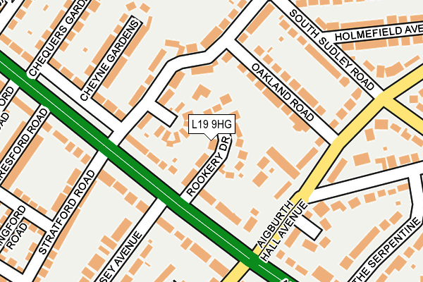 L19 9HG map - OS OpenMap – Local (Ordnance Survey)