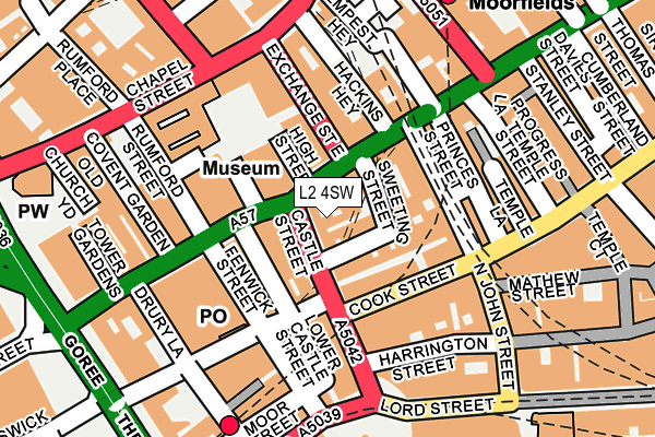 L2 4SW map - OS OpenMap – Local (Ordnance Survey)