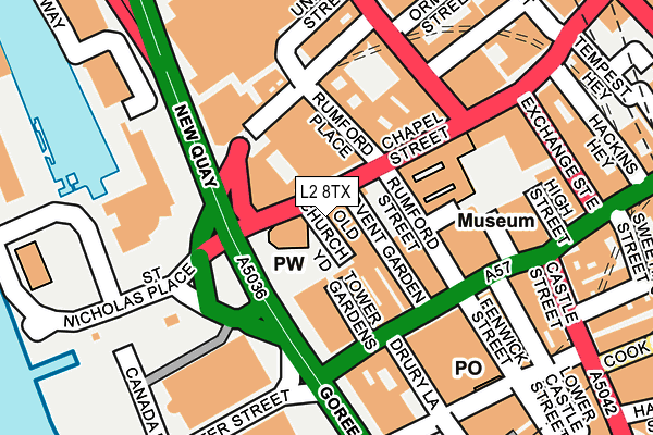 L2 8TX map - OS OpenMap – Local (Ordnance Survey)