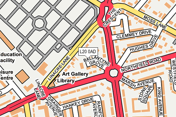 L20 0AD map - OS OpenMap – Local (Ordnance Survey)