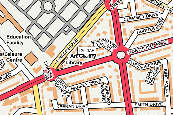 L20 0AE map - OS OpenMap – Local (Ordnance Survey)