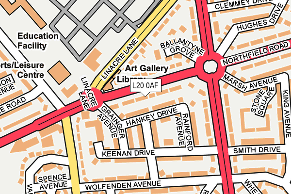 L20 0AF map - OS OpenMap – Local (Ordnance Survey)