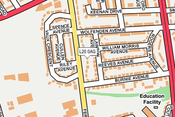 L20 0AG map - OS OpenMap – Local (Ordnance Survey)