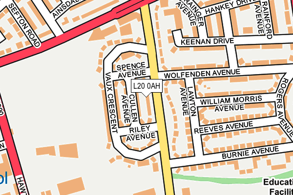 L20 0AH map - OS OpenMap – Local (Ordnance Survey)