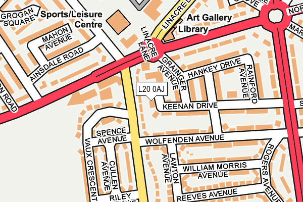 L20 0AJ map - OS OpenMap – Local (Ordnance Survey)