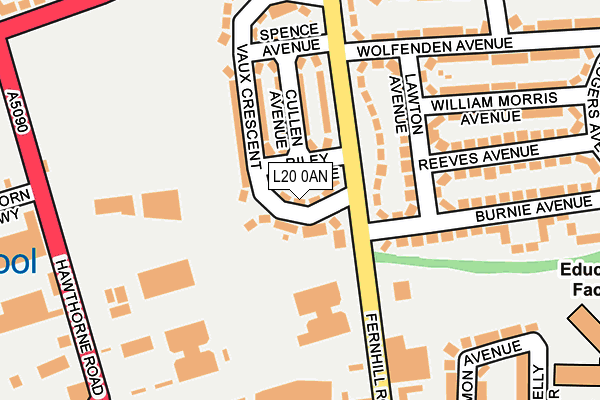 L20 0AN map - OS OpenMap – Local (Ordnance Survey)