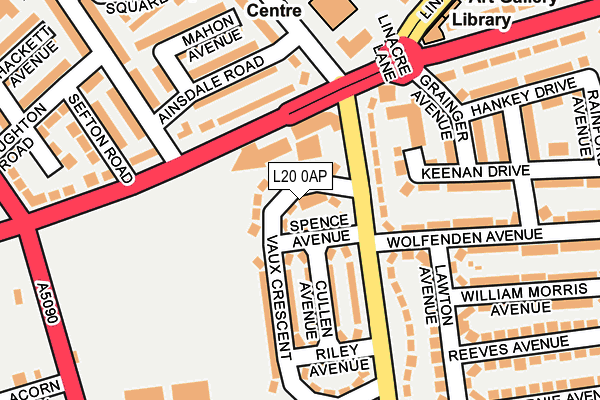 L20 0AP map - OS OpenMap – Local (Ordnance Survey)
