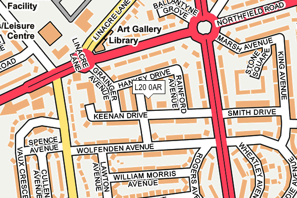 L20 0AR map - OS OpenMap – Local (Ordnance Survey)