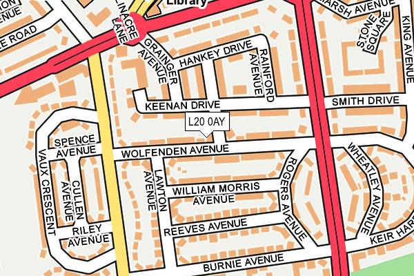 L20 0AY map - OS OpenMap – Local (Ordnance Survey)