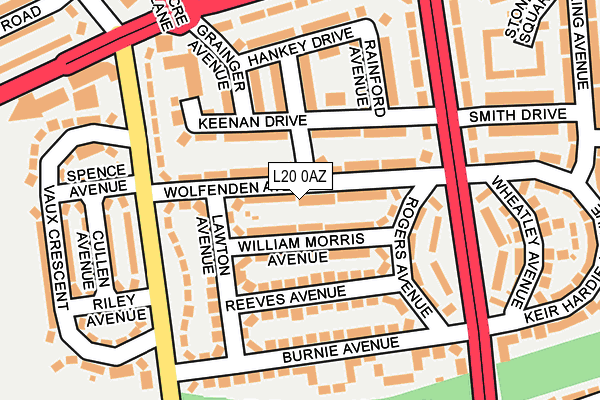 L20 0AZ map - OS OpenMap – Local (Ordnance Survey)