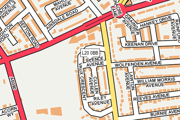 L20 0BB map - OS OpenMap – Local (Ordnance Survey)