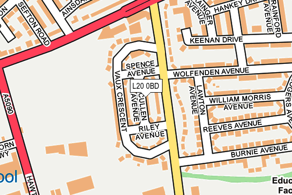 L20 0BD map - OS OpenMap – Local (Ordnance Survey)