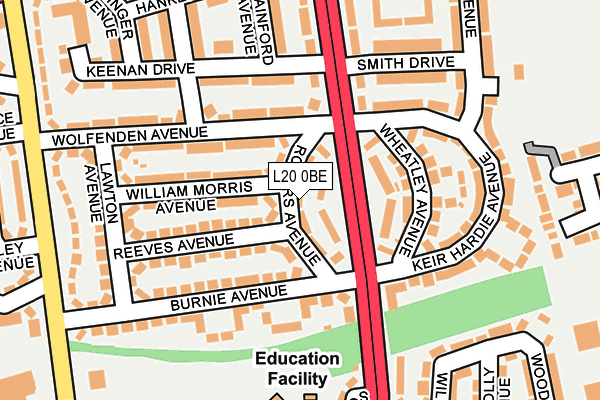 L20 0BE map - OS OpenMap – Local (Ordnance Survey)