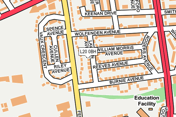 L20 0BH map - OS OpenMap – Local (Ordnance Survey)