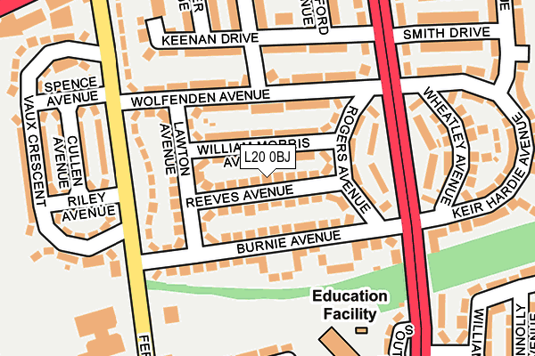 L20 0BJ map - OS OpenMap – Local (Ordnance Survey)